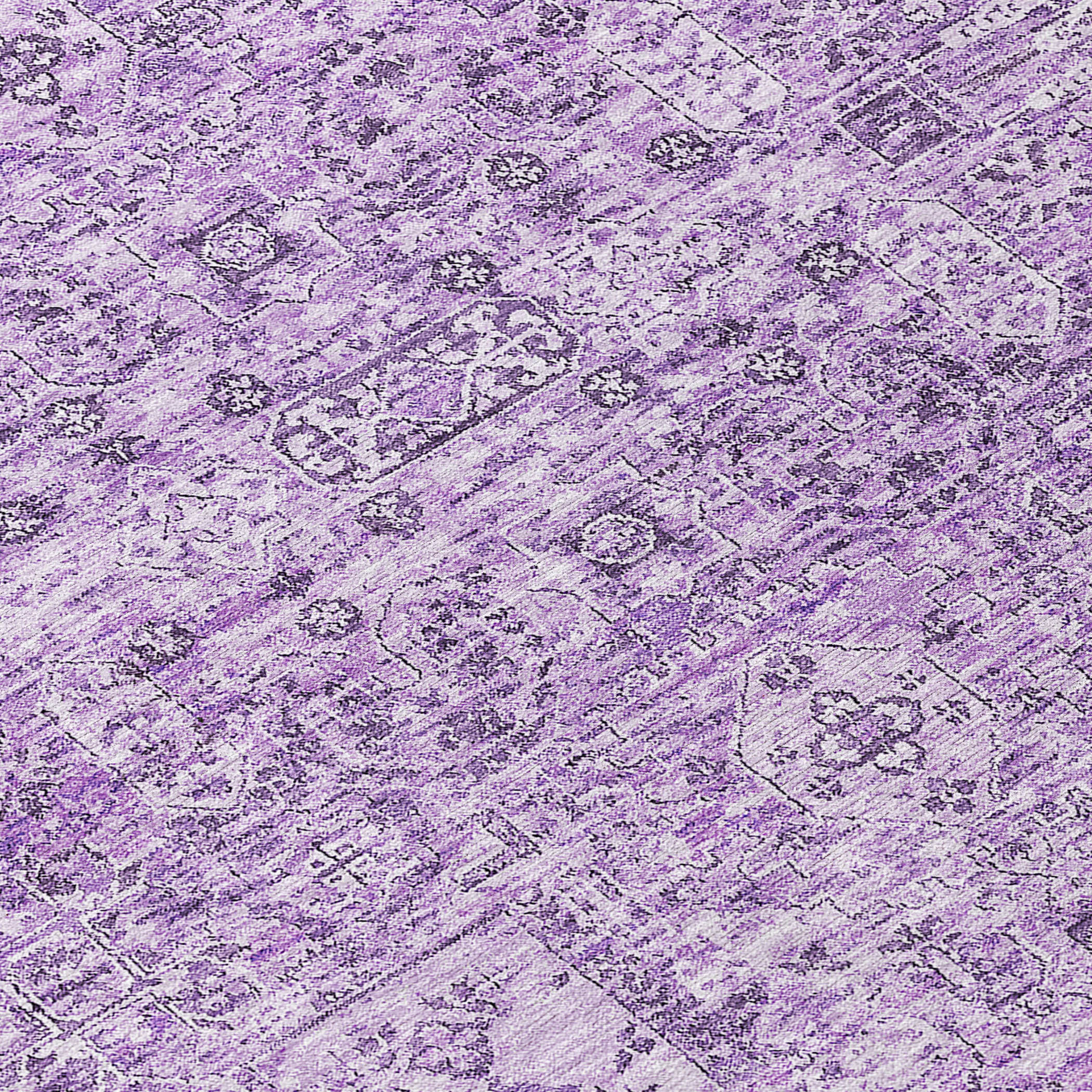 Addison Rugs Parallel Bands Purple Washable Indoor-Outdoor Rug