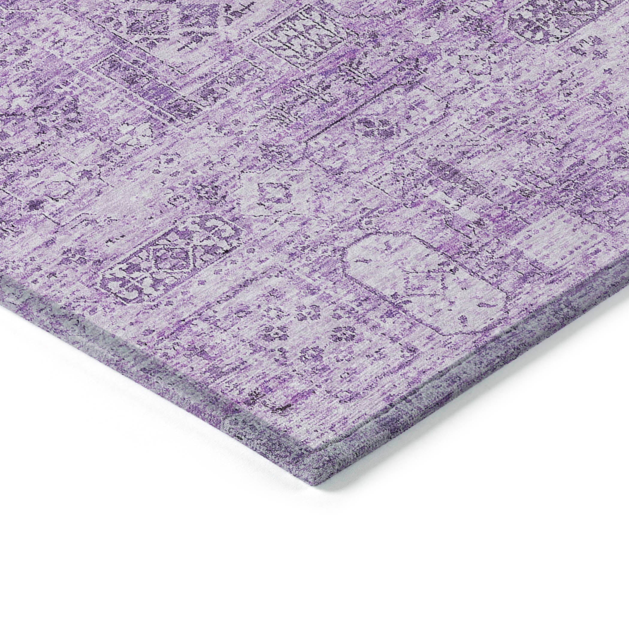 Addison Rugs Parallel Bands Purple Washable Indoor-Outdoor Rug