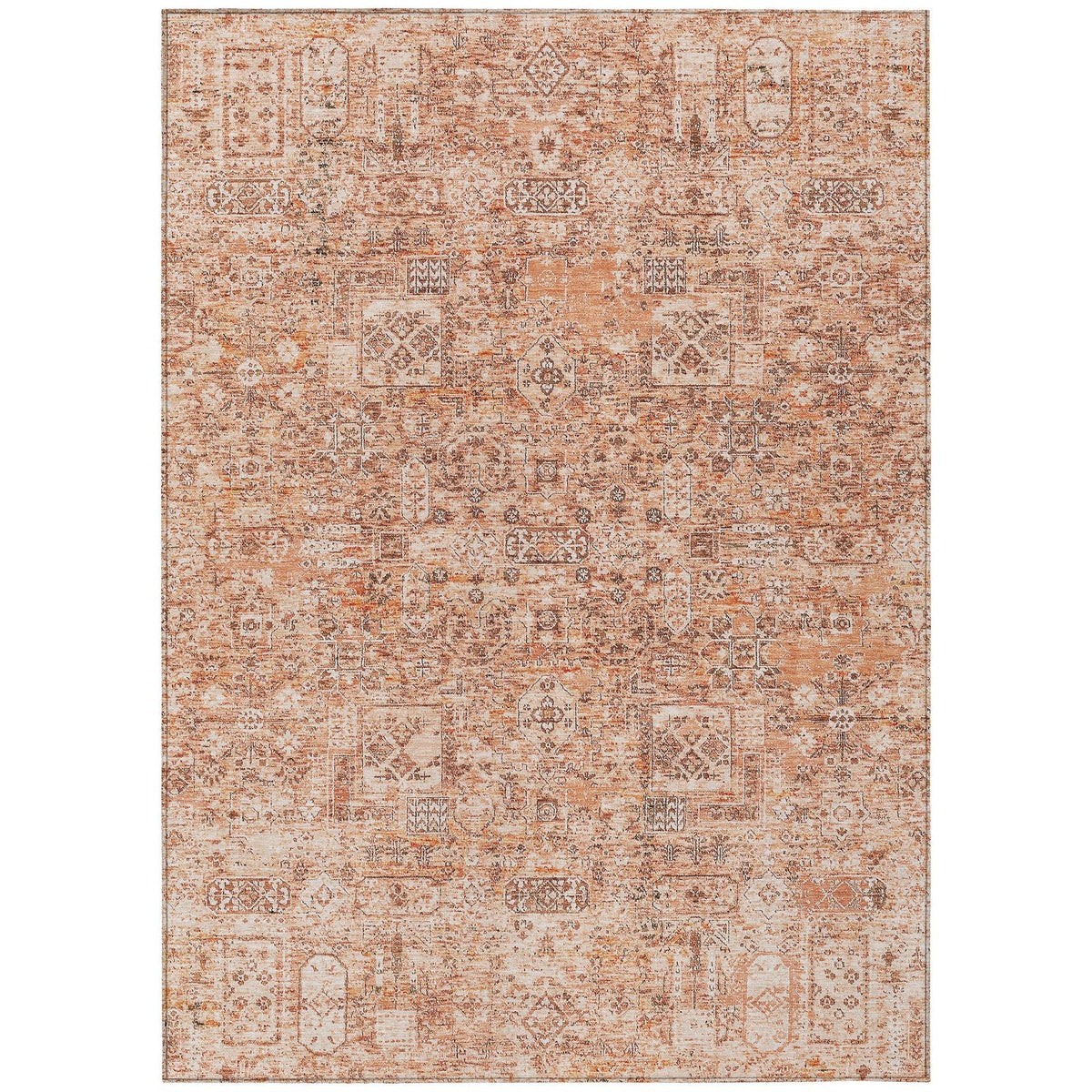 Addison Rugs Parallel Bands Salmon Washable Indoor-Outdoor Rug
