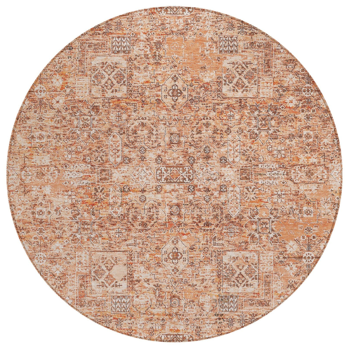 Addison Rugs Parallel Bands Salmon Washable Indoor-Outdoor Rug