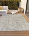 Addison Rugs Parallel Bands Taupe Washable Indoor-Outdoor Rug