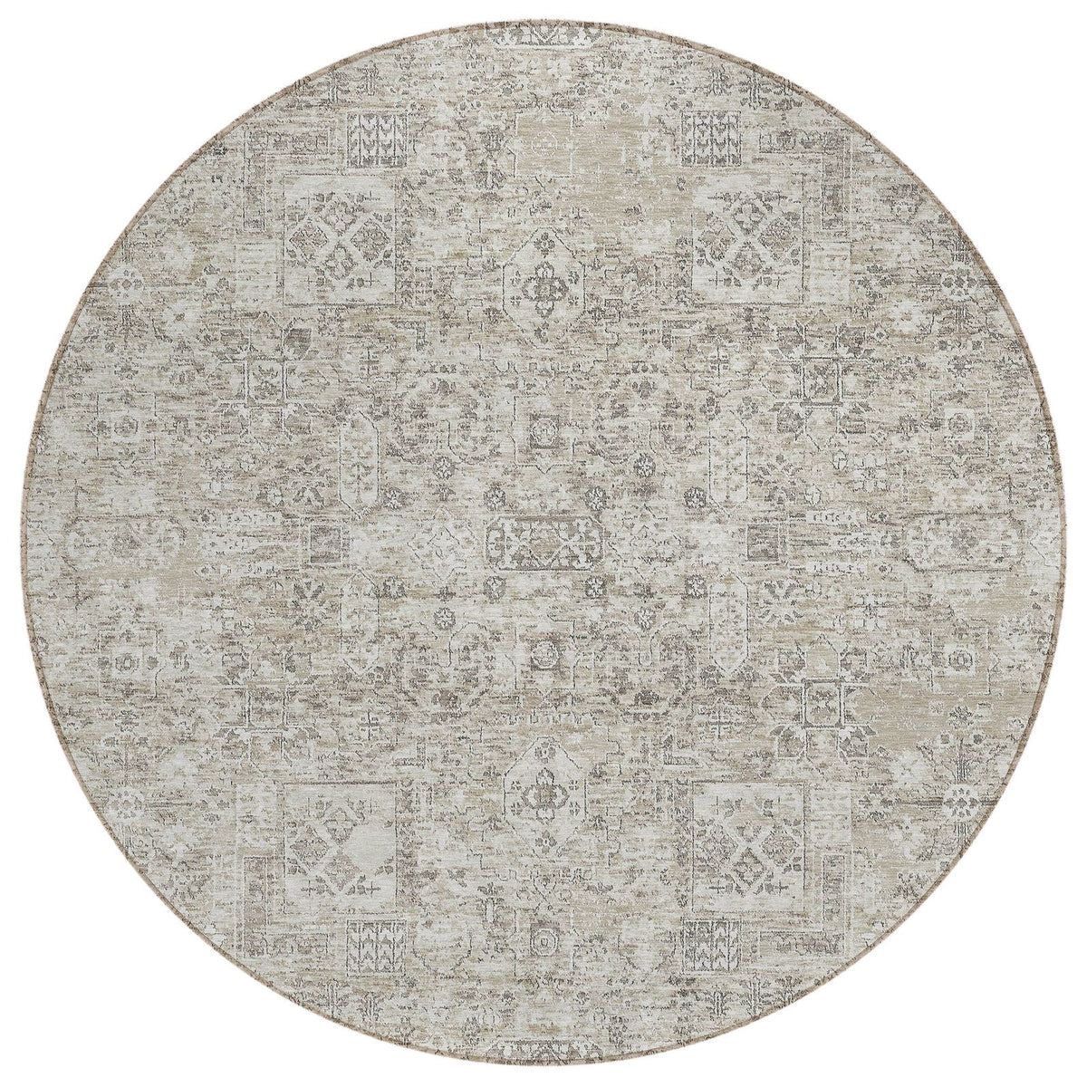 Addison Rugs Parallel Bands Taupe Washable Indoor-Outdoor Rug