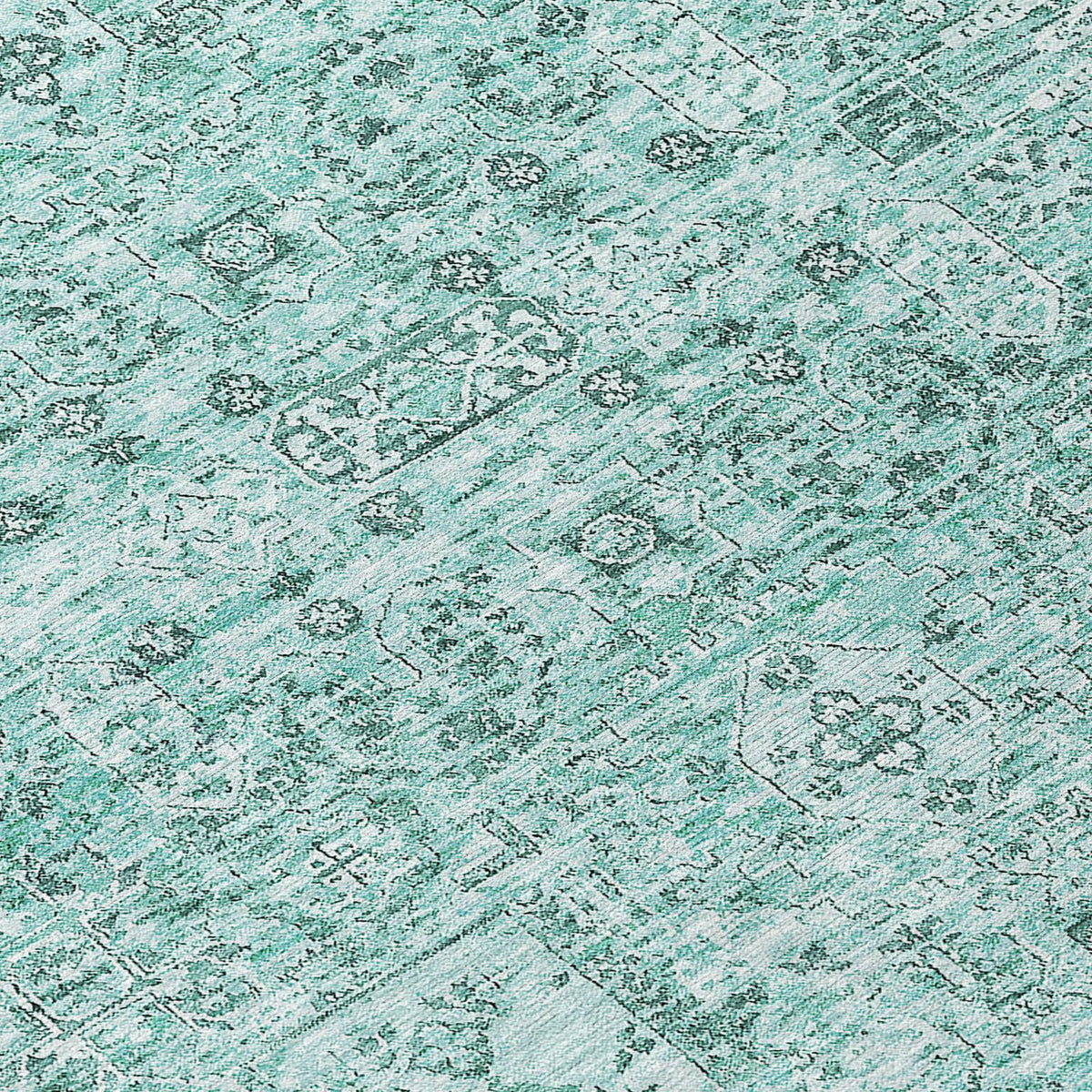 Addison Rugs Parallel Bands Teal Washable Indoor-Outdoor Rug