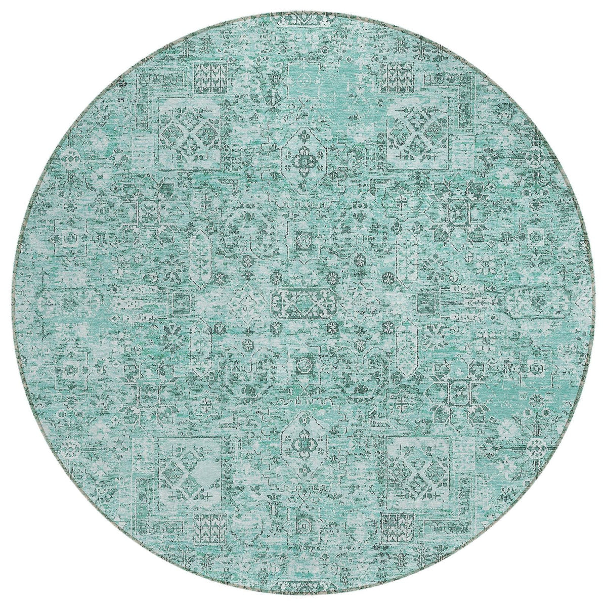 Addison Rugs Parallel Bands Teal Washable Indoor-Outdoor Rug