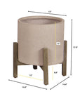 LH Home Patio 18"H Ficonstone Outdoor Standing Pot