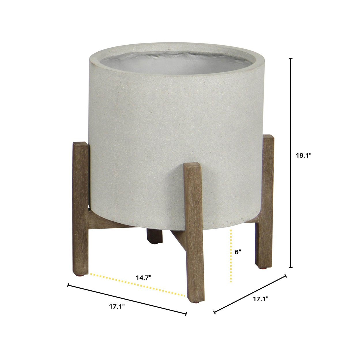 LH Home Patio Ficonstone Round Outdoor Standing Pot