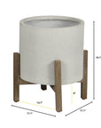 LH Home Patio Ficonstone Round Outdoor Standing Pot