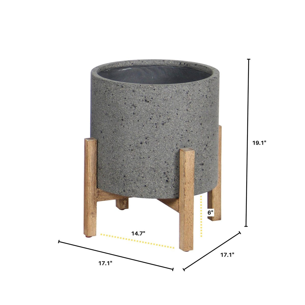 LH Home Patio Ficonstone Round Outdoor Standing Pot