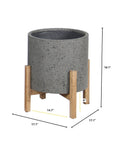 LH Home Patio Ficonstone Round Outdoor Standing Pot