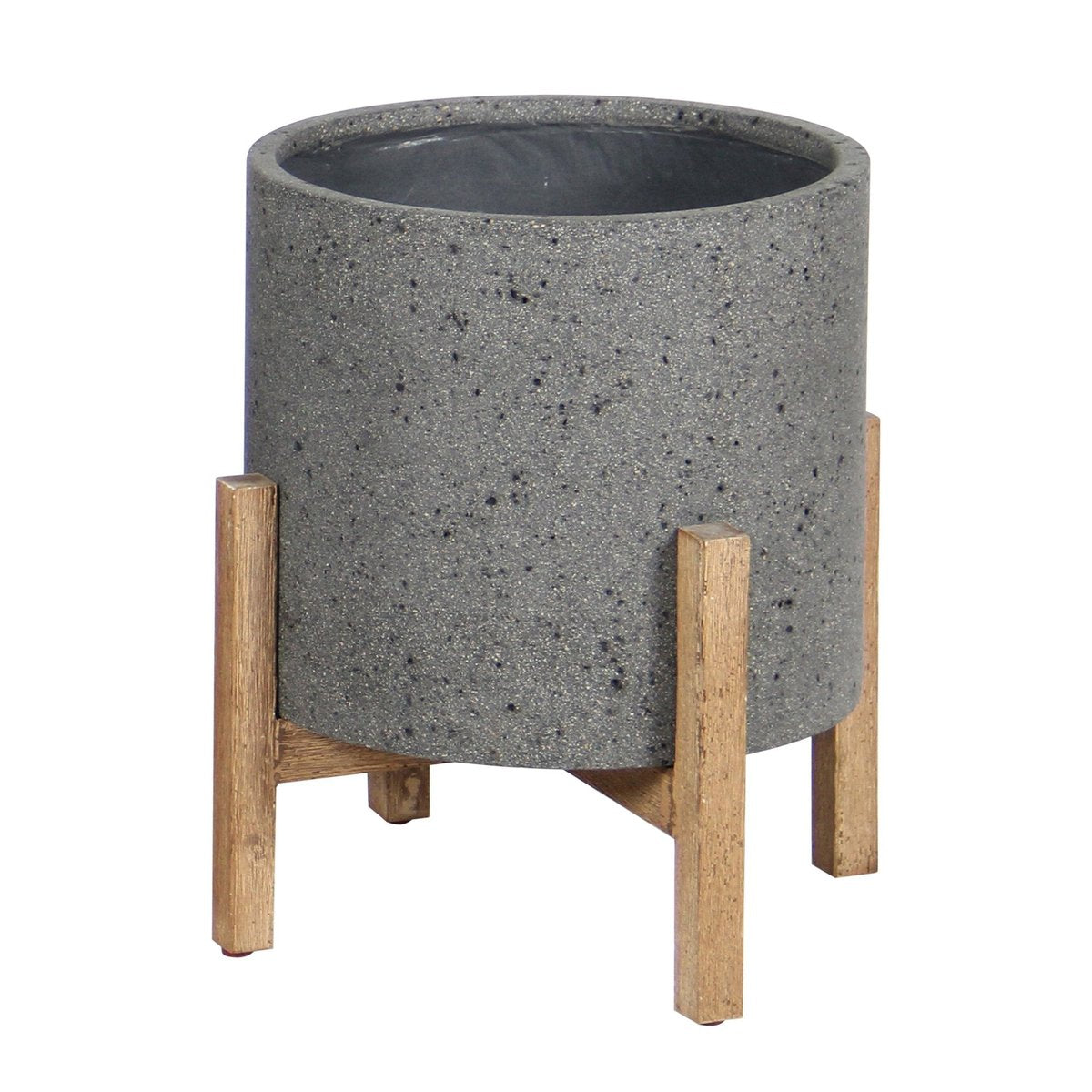 LH Home Patio Ficonstone Round Outdoor Standing Pot