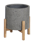 LH Home Patio Ficonstone Round Outdoor Standing Pot