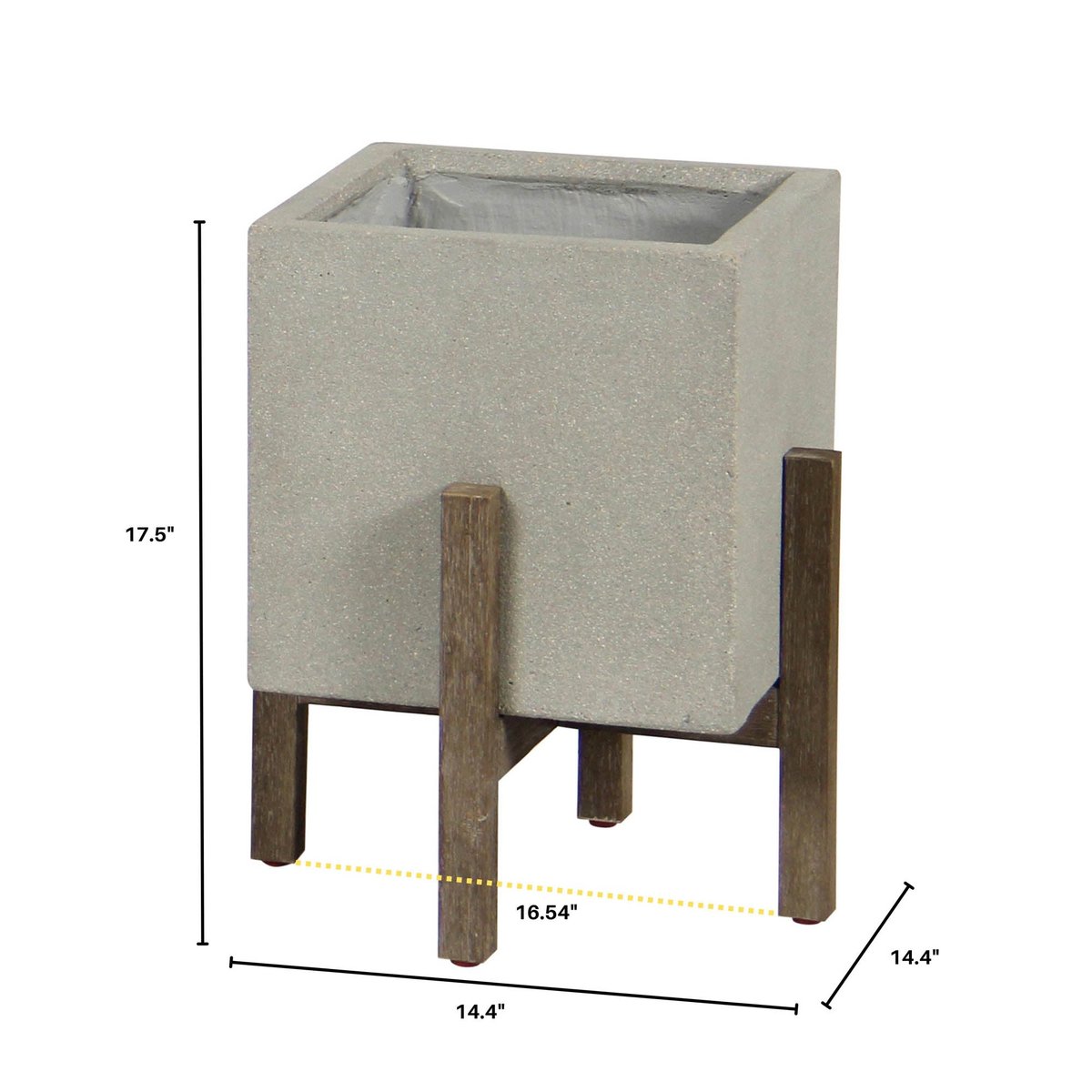 LH Home Patio Ficonstone Square Outdoor Standing Pot