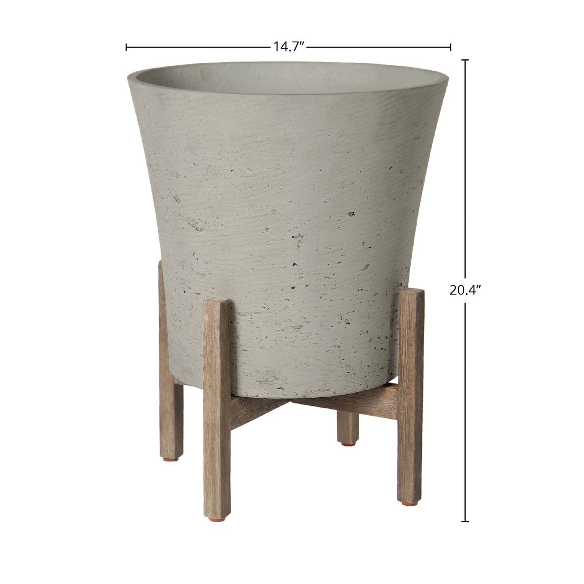 LH Home Patio Tapered Cement Outdoor Standing Pot
