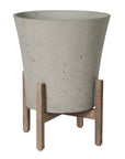 LH Home Patio Tapered Cement Outdoor Standing Pot