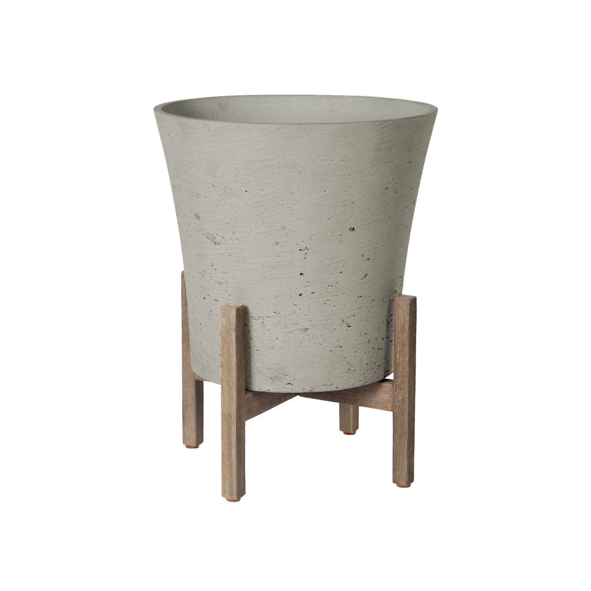 LH Home Patio Tapered Cement Outdoor Standing Pot