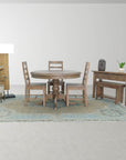 LH Home Patio Wood Base Round Outdoor Standing Pot