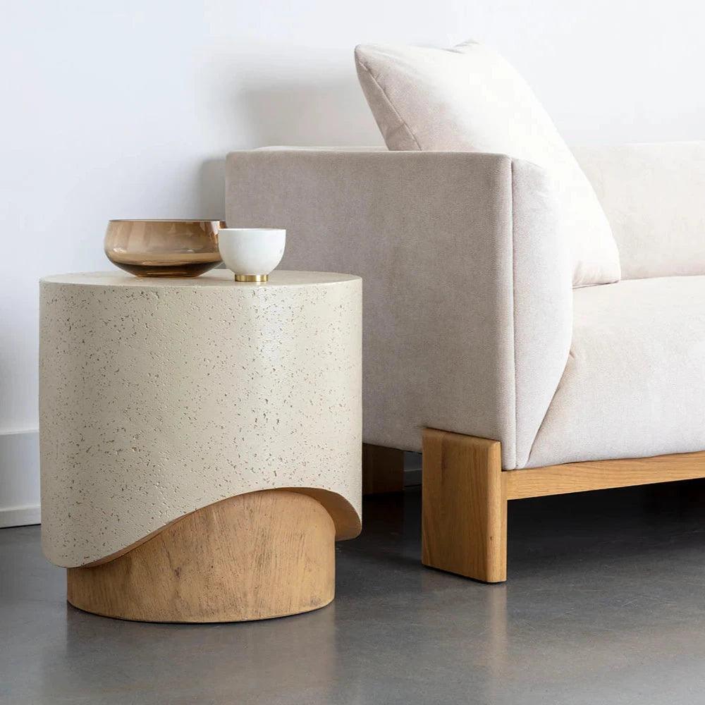 Patras End Table Concrete For Outdoors - LOOMLAN - SUNPAN - Outdoor Side Tables