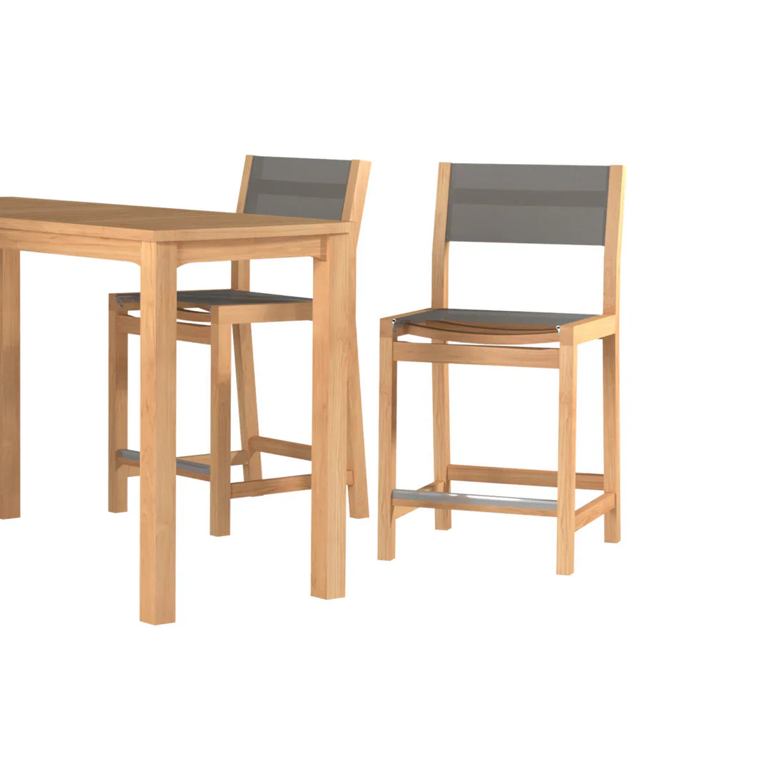 HiTeak Pearl Teak Outdoor Counter Height Stool