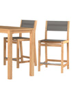 HiTeak Pearl Teak Outdoor Counter Height Stool