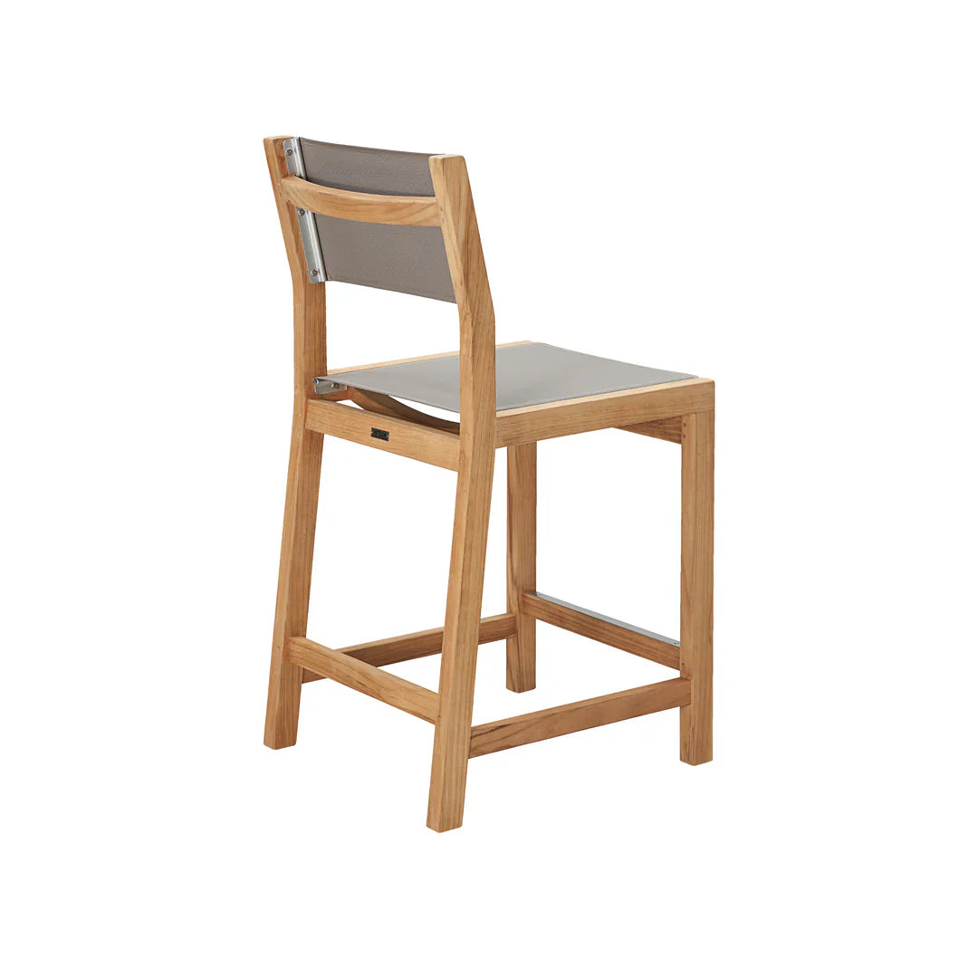 HiTeak Pearl Teak Outdoor Counter Height Stool