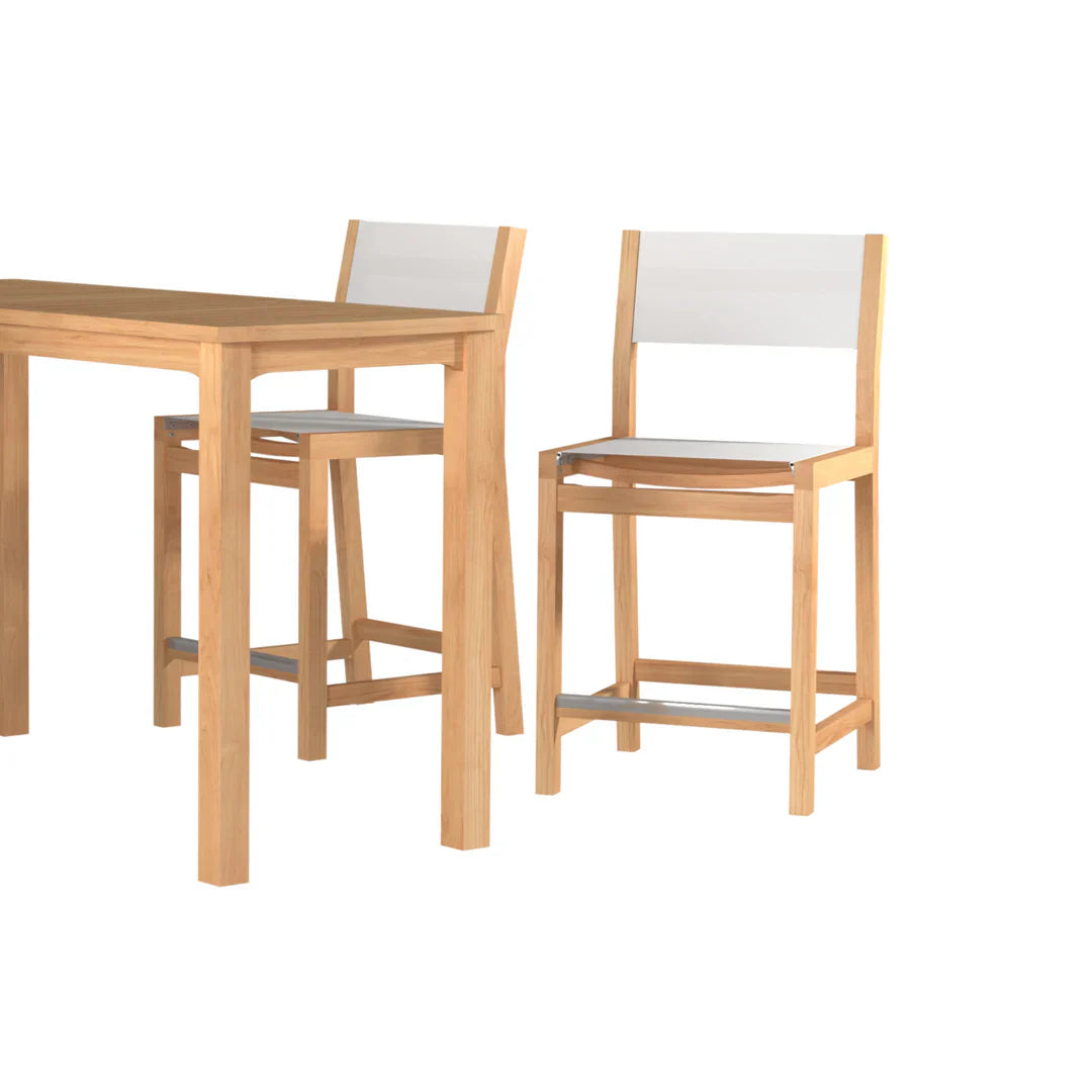HiTeak Pearl Teak Outdoor Counter Height Stool