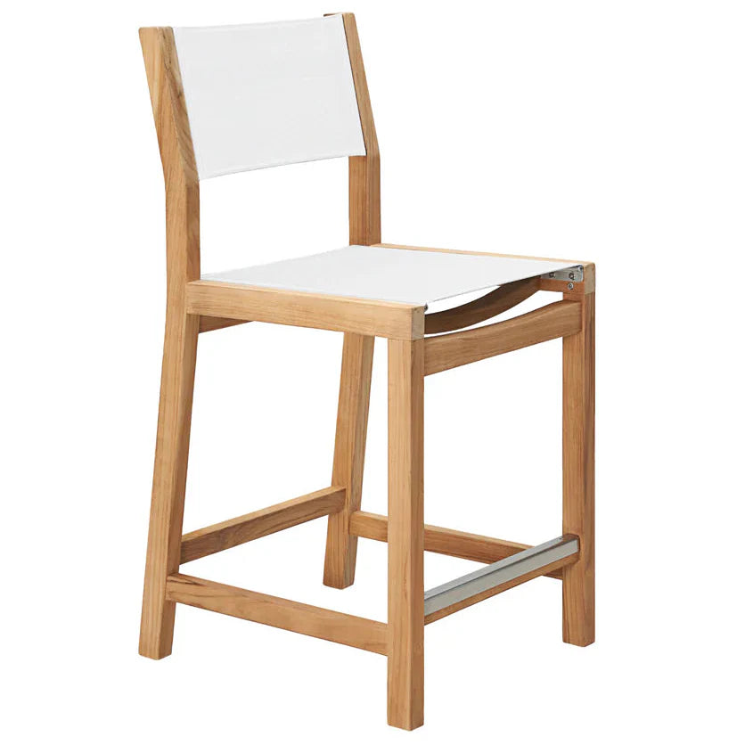 HiTeak Pearl Teak Outdoor Counter Height Stool