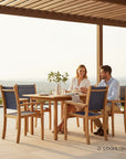 HiTeak Pearl Teak Patio Square Dining Set 5PC