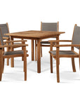 HiTeak Pearl Teak Patio Square Dining Set 5PC