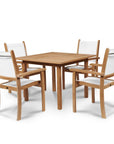 HiTeak Pearl Teak Patio Square Dining Set 5PC