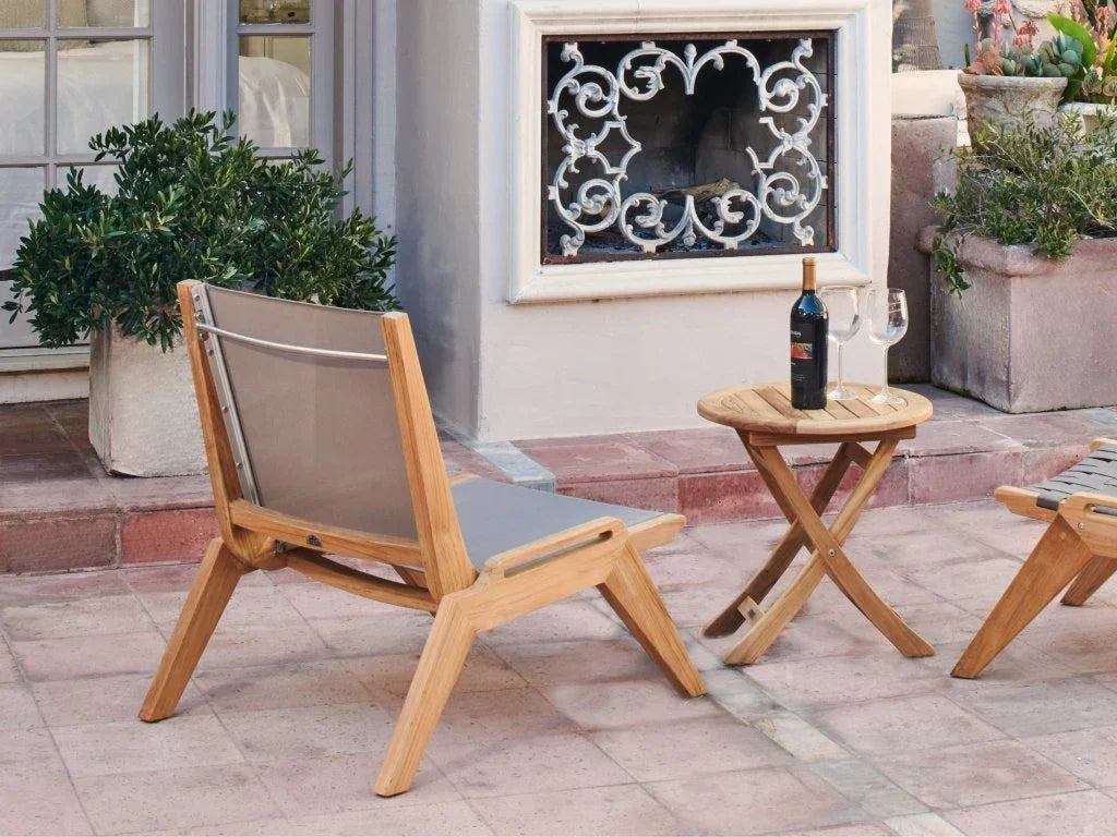 HiTeak Perrie Teak Patio Round Side Table