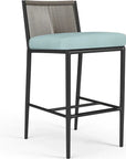 Pietra Sunbrella Comfort Outdoor Bar Stool-Outdoor Bar Stools-Sunset West-Dupione Celeste-LOOMLAN