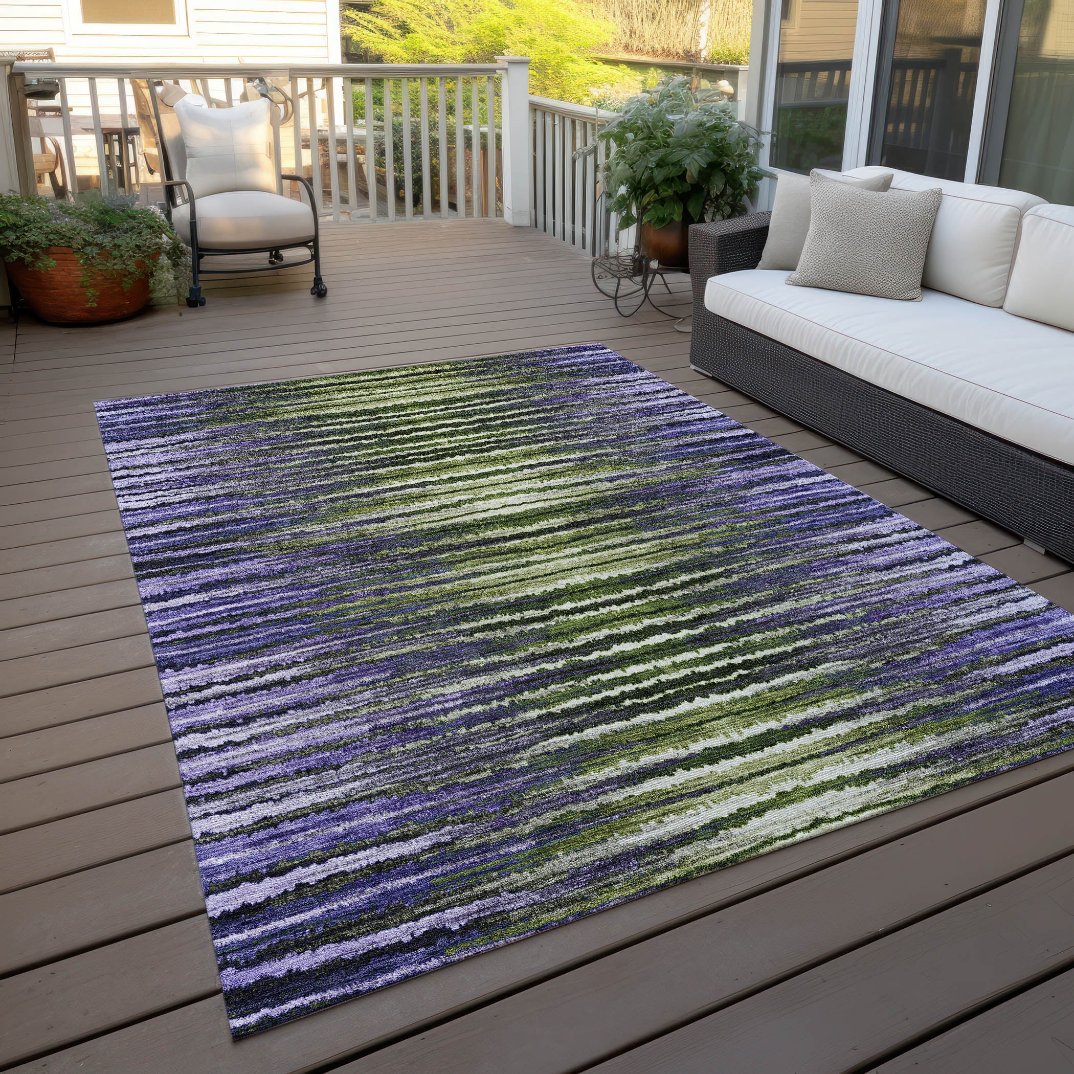 Addison Rugs Pixel Weave Purple Washable Indoor-Outdoor Rug