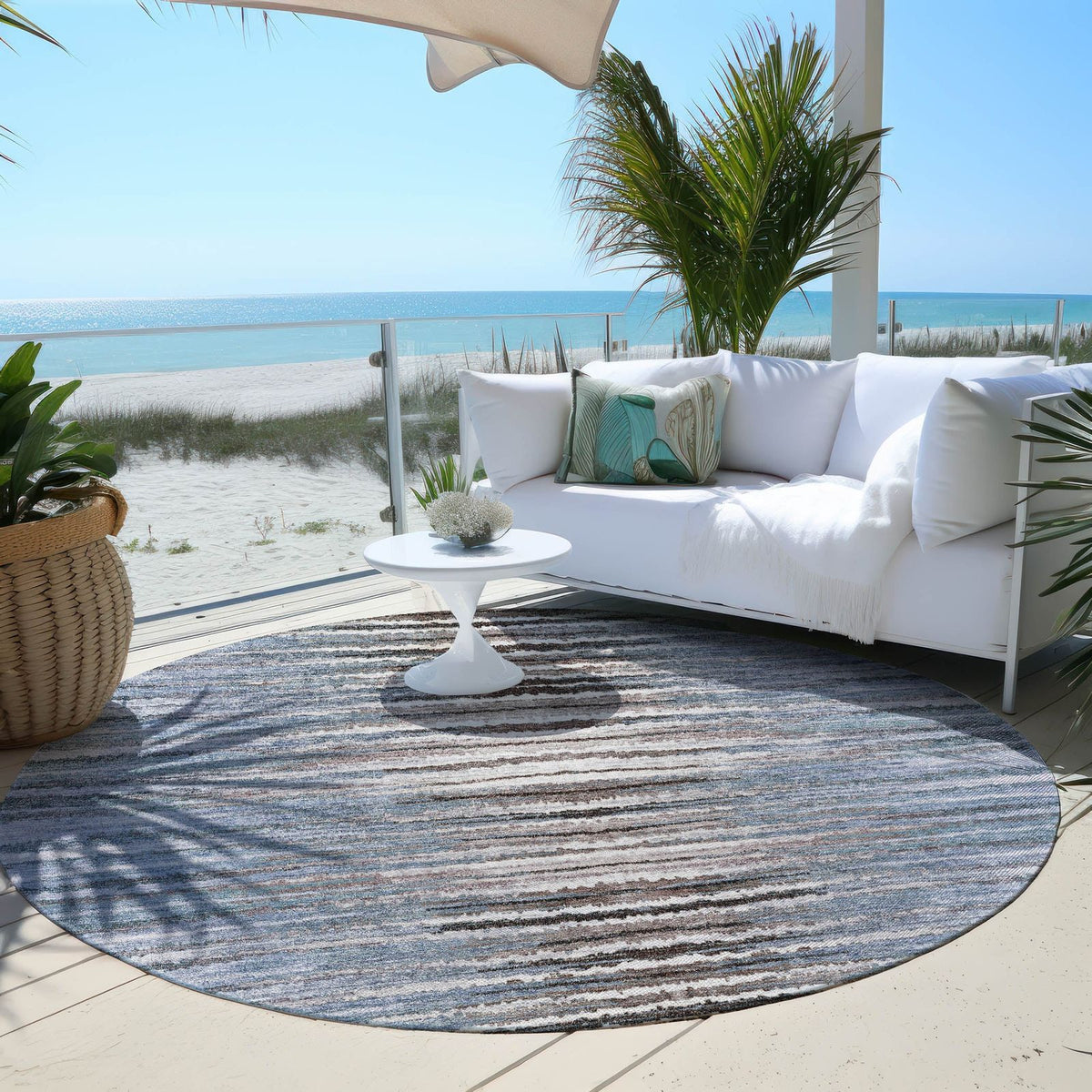 Addison Rugs Pixel Weave Sky Washable Indoor-Outdoor Rug