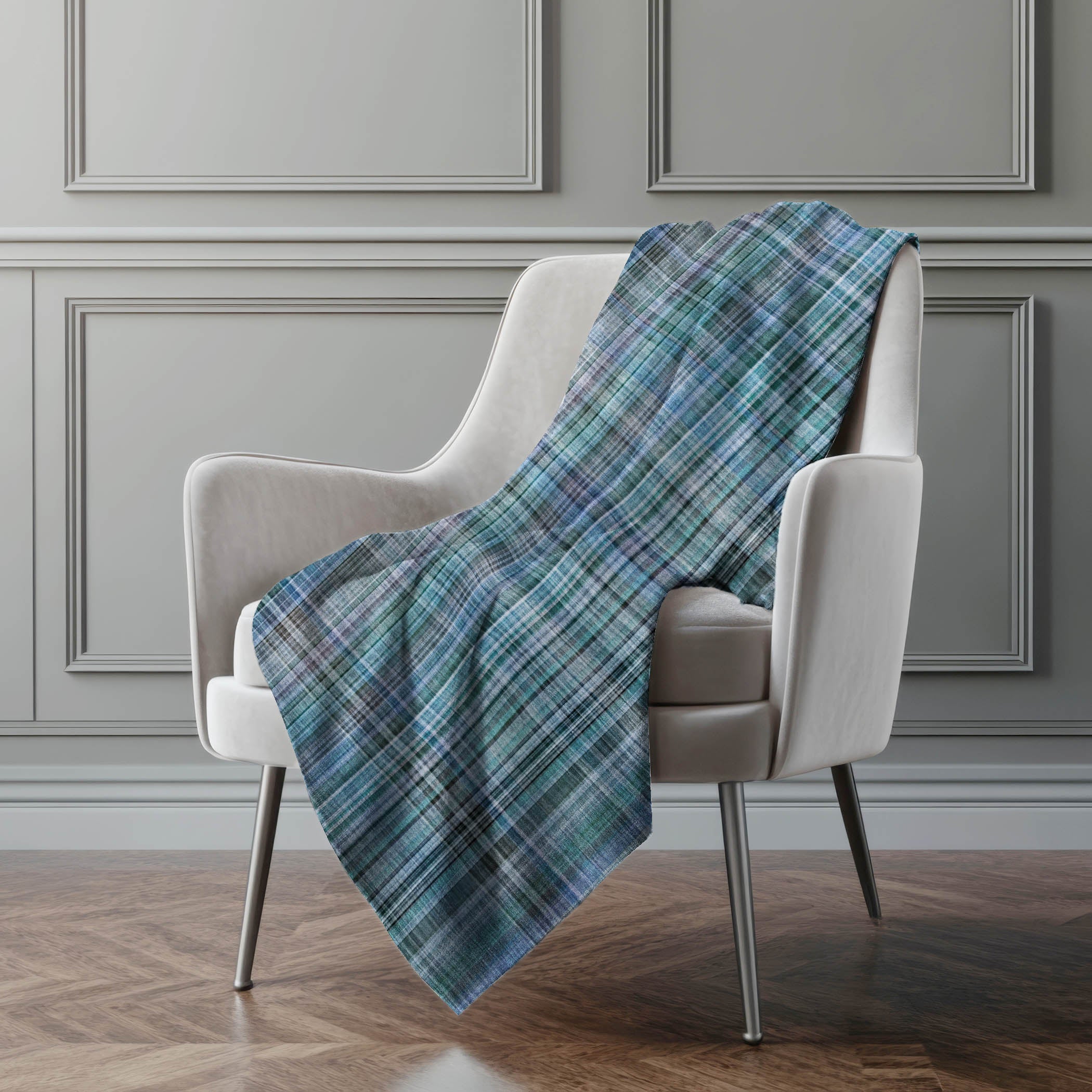Addison Rugs Plaid Teal Washable Indoor-Outdoor Rug