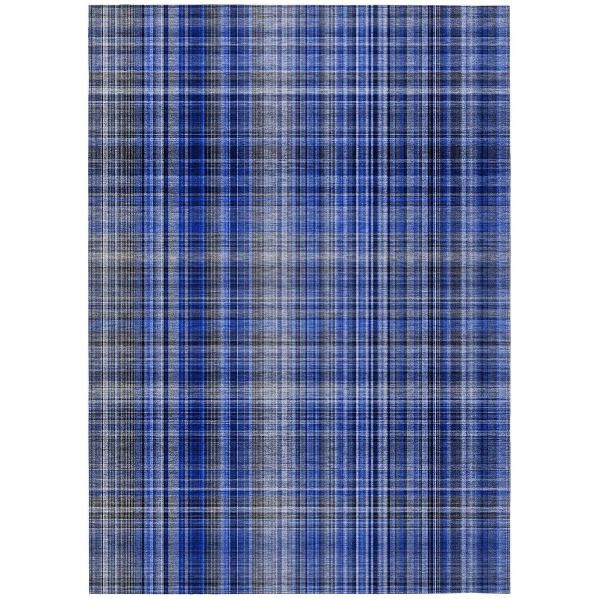 Addison Rugs Plaid Blue Washable Indoor-Outdoor Rug
