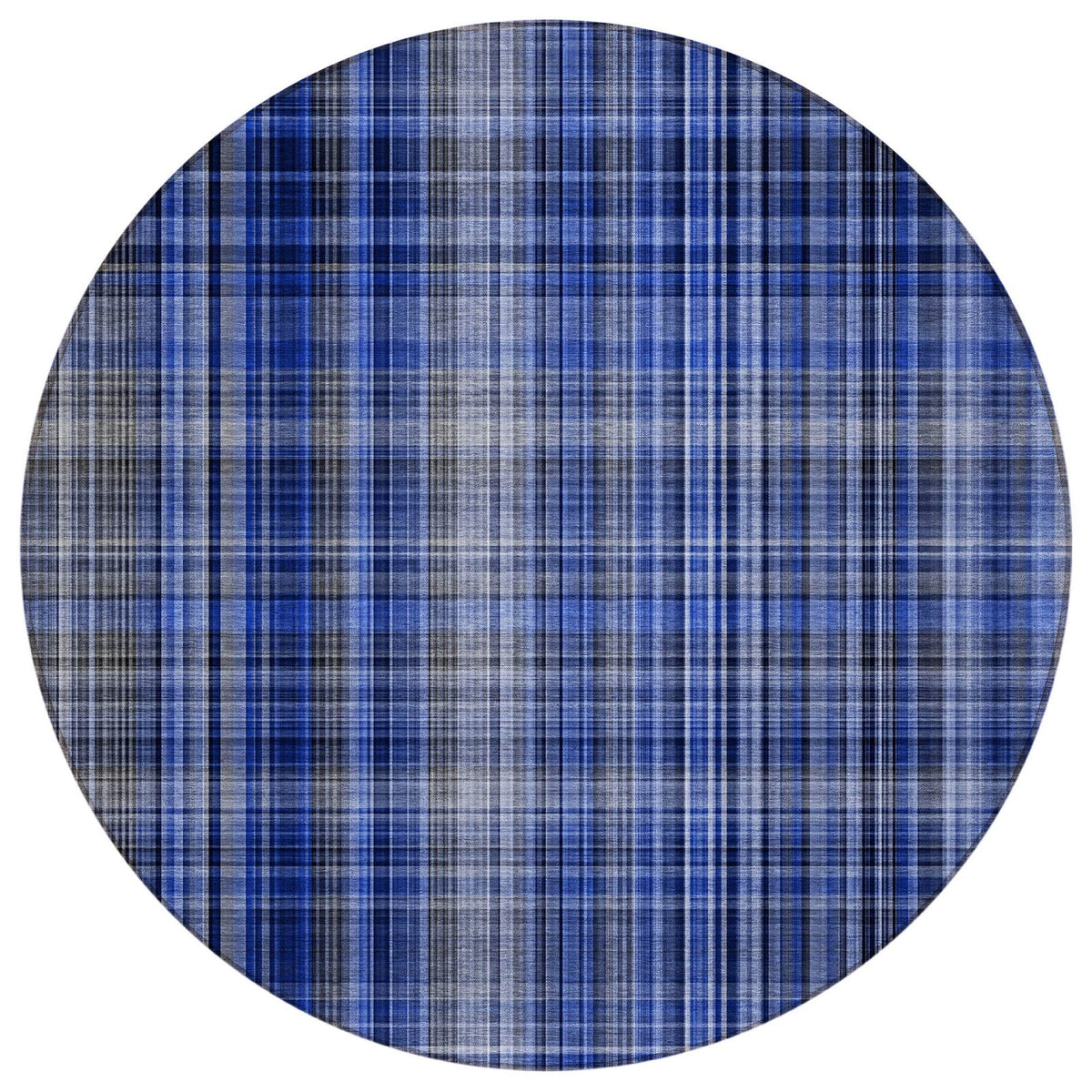 Addison Rugs Plaid Blue Washable Indoor-Outdoor Rug