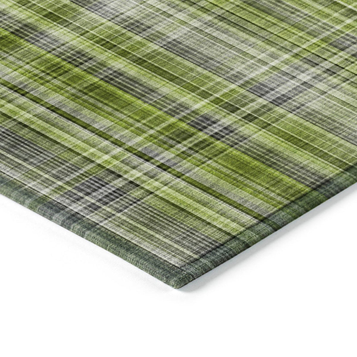 Addison Rugs Plaid Green Washable Indoor-Outdoor Rug