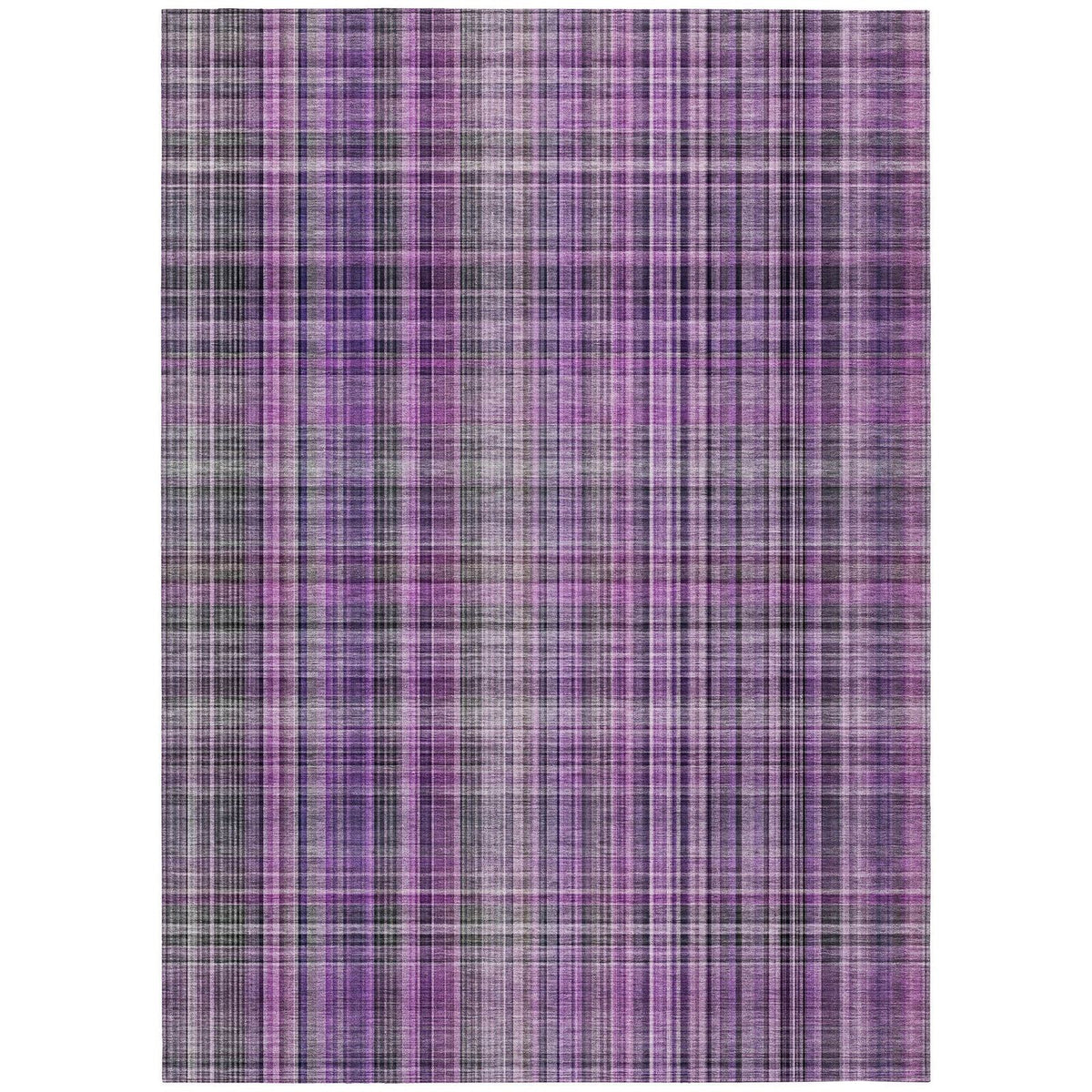 Addison Rugs Plaid Purple Washable Indoor-Outdoor Rug