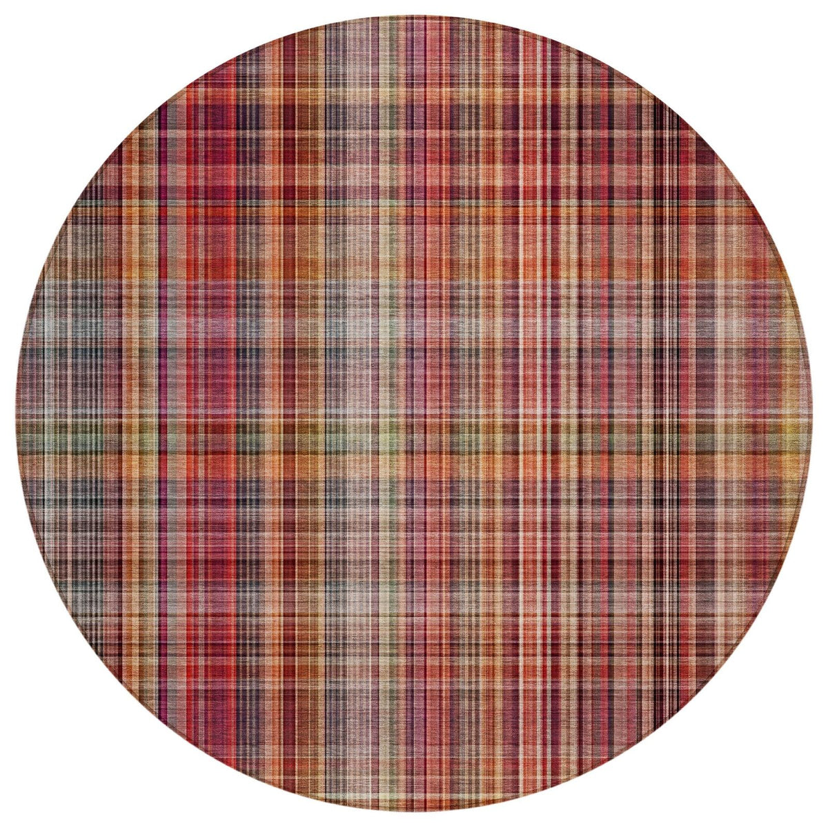 Addison Rugs Plaid Red Washable Indoor-Outdoor Rug