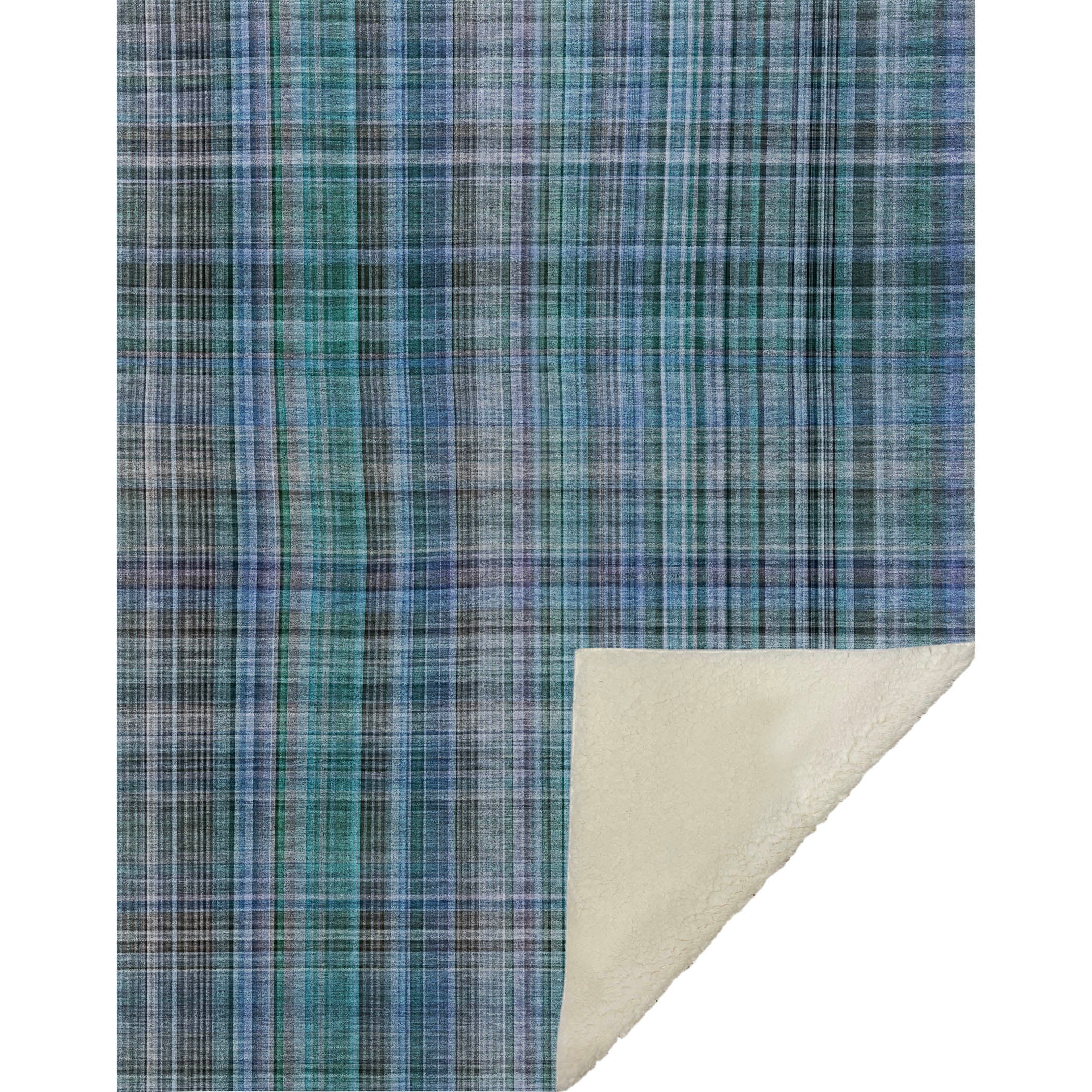Addison Rugs Plaid Teal Washable Indoor-Outdoor Rug