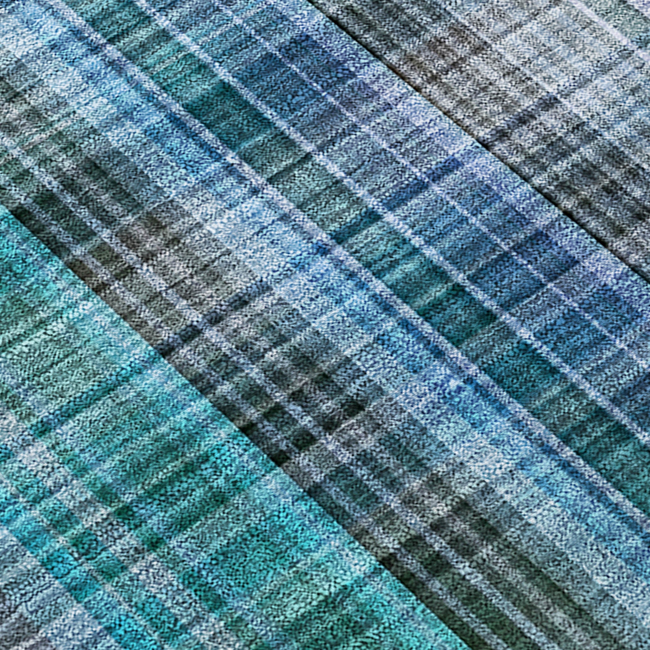 Addison Rugs Plaid Teal Washable Indoor-Outdoor Rug