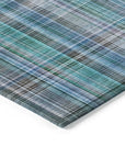 Addison Rugs Plaid Teal Washable Indoor-Outdoor Rug