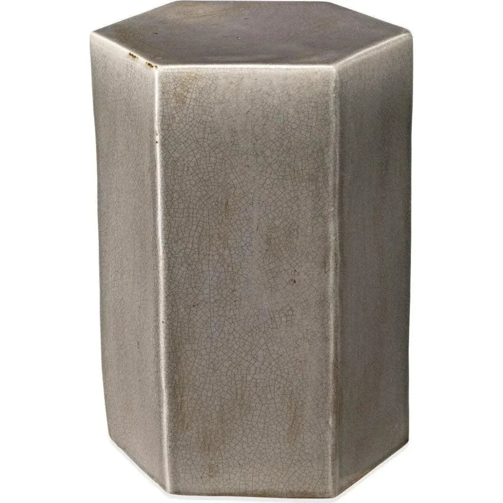Jamie Young Porto Ceramic Hexagon Outdoor Side Table