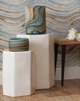 Jamie Young Porto Ceramic Hexagon Outdoor Side Table