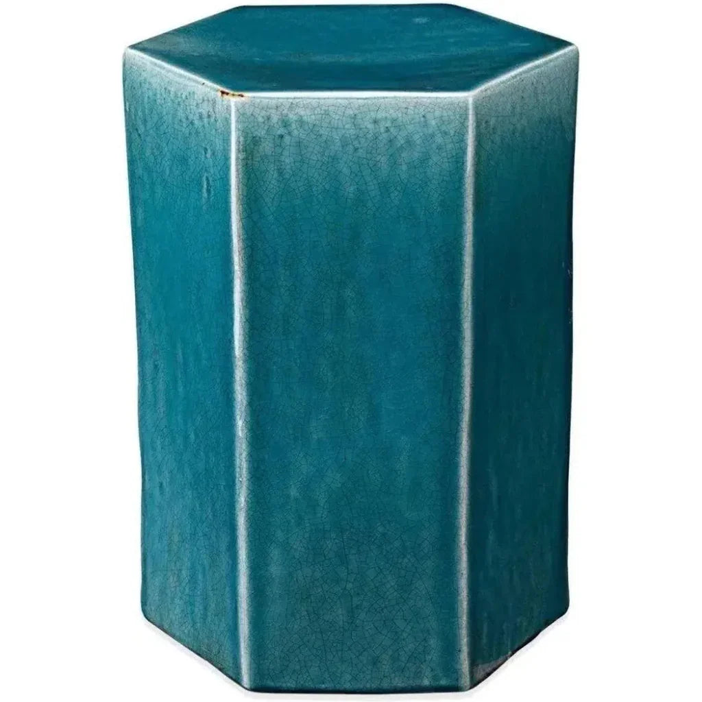 Jamie Young Porto Ceramic Hexagon Outdoor Side Table