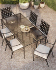 Provence Glass Top Outdoor Dining Table-Outdoor Dining Tables-Sunset West-LOOMLAN