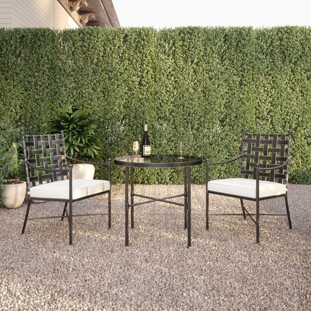 Sunset West Provence Iron Round Outdoor Bistro Table 2PC