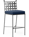 Provence Sunbrella Outdoor Bar Stool-Outdoor Bar Stools-Sunset West-Spectrum Indigo-LOOMLAN