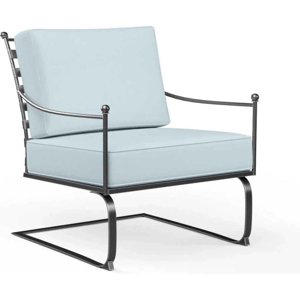 Provence Sunbrella Rocking Outdoor Club Chair-Outdoor Accent Chairs-Sunset West-Canvas Skyline-LOOMLAN