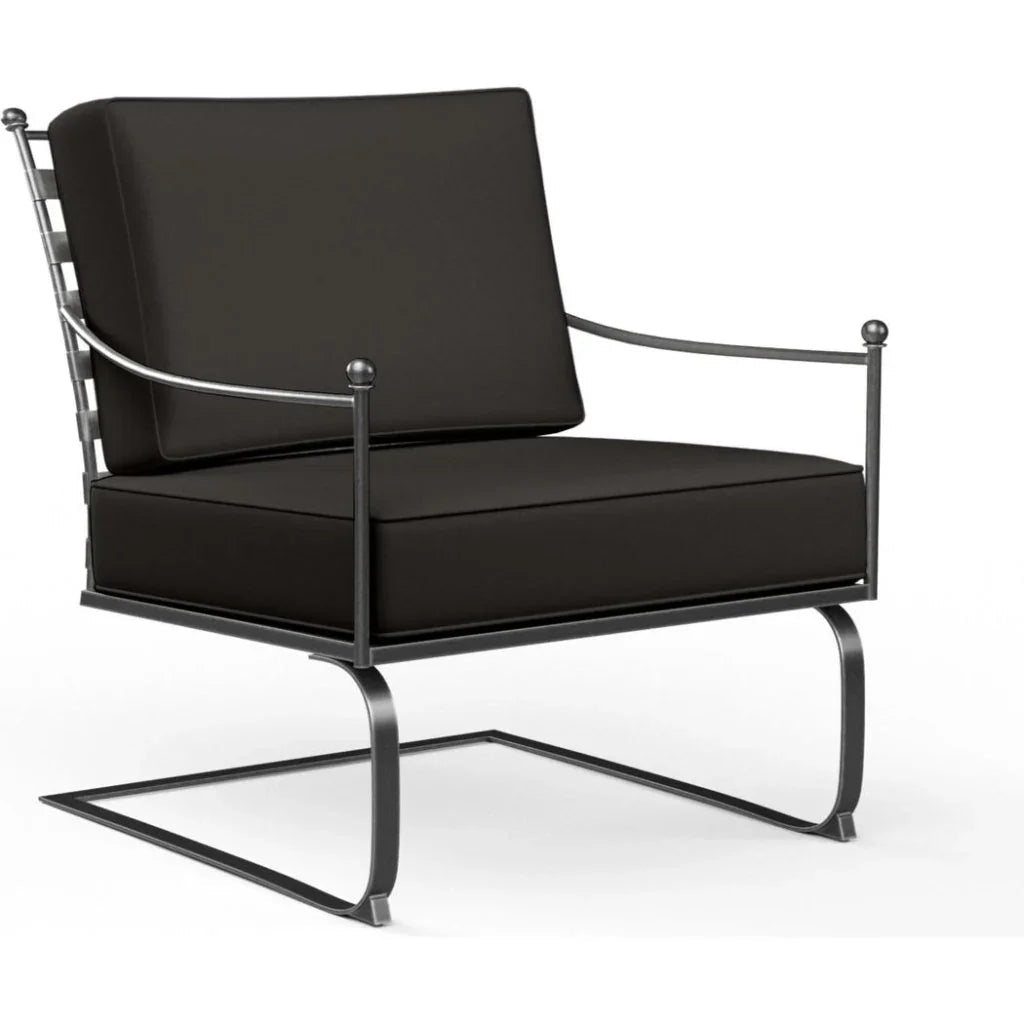 Provence Sunbrella Rocking Outdoor Club Chair-Outdoor Accent Chairs-Sunset West-Spectrum Carbon-LOOMLAN